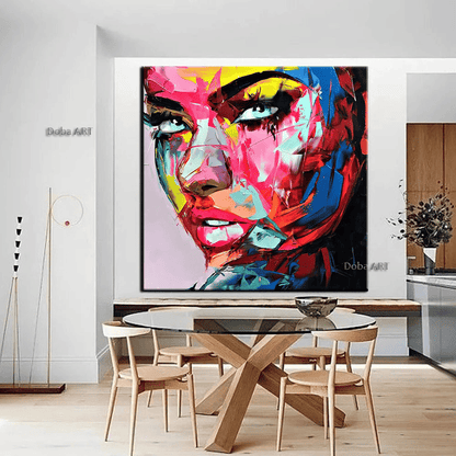 Piercing Woman's Eyes Handmade Oil Painting