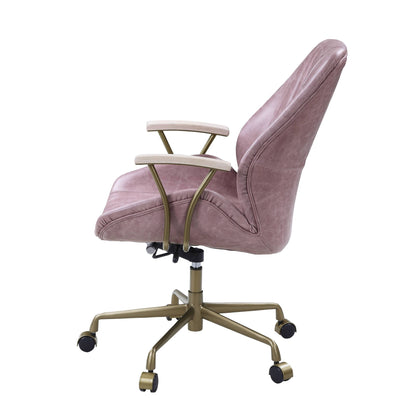 Genuine Leather Pink Office Chair