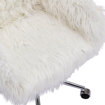 Modern Faux Fur Home Office Chair and Makeup Vanity Chair