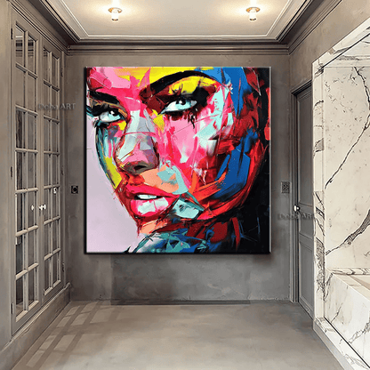 Piercing Woman's Eyes Handmade Oil Painting