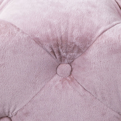 Pink Velvet Upholstered Dice Ottoman