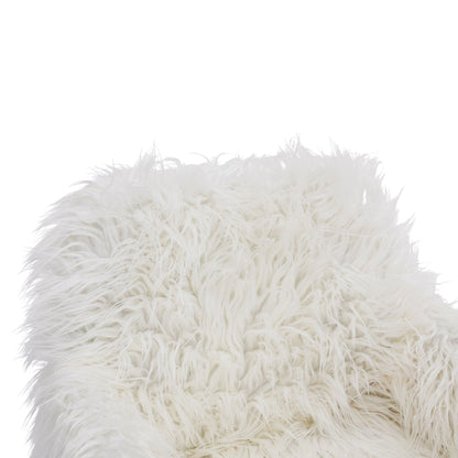 Modern Faux Fur Home Office Chair and Makeup Vanity Chair