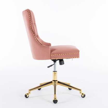 Velvet Upholstered Tufted Button Home Office Chair