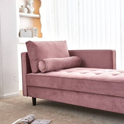 Mid-Century Modern Velvet Chaise and Sleeper