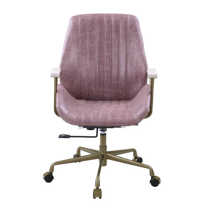 Genuine Leather Pink Office Chair