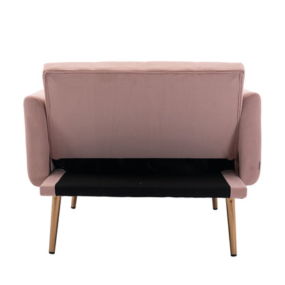 Classic Pink Velvet Chaise Lounge Chair