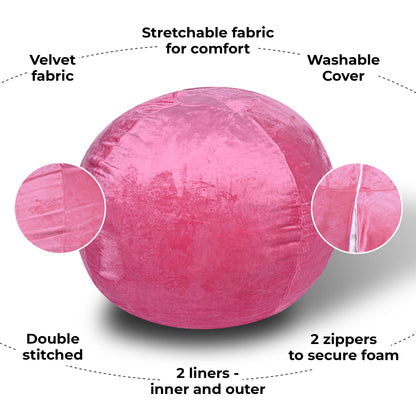 Minky Velvet Bean Bag Chair