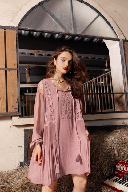 Boho High Waist Vintage Midi Dress